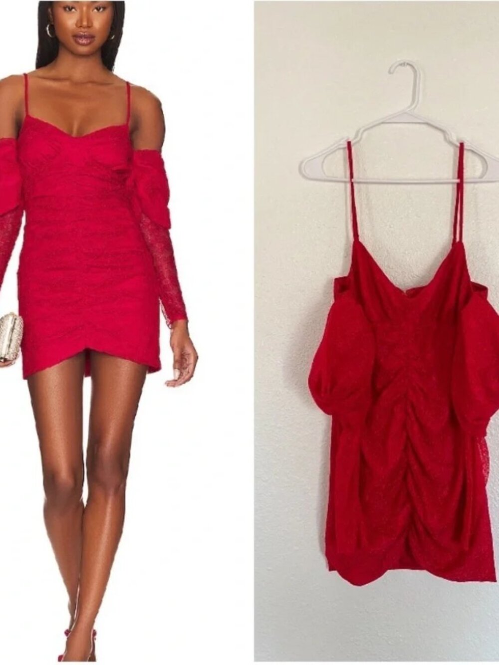 Lovers and Friends Red Off-Shoulder Sierra Mini Dress XL